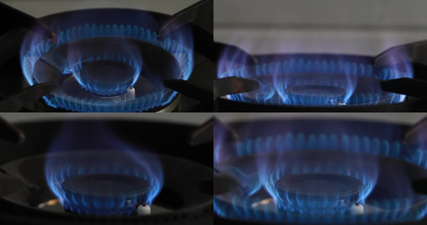 厨房燃气灶打火火焰火苗
