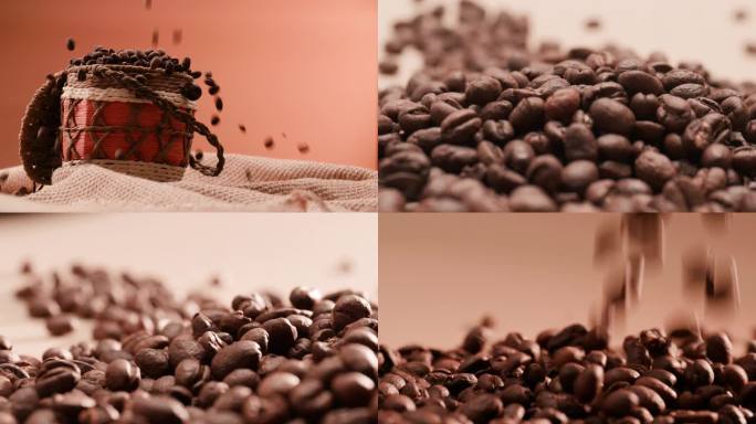 咖啡 咖啡豆 咖啡豆落下 咖啡特写