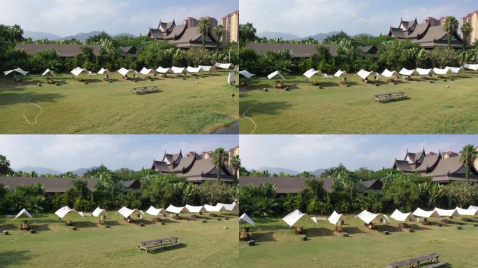 厦门offwork温泉里星空帐篷营地航拍