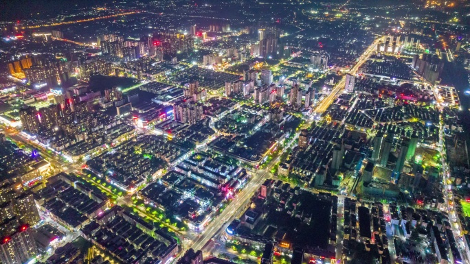 贵港城市夜景航拍延时