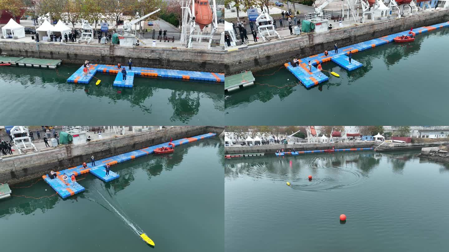 大连海事大学海边航拍水下机器人搜救