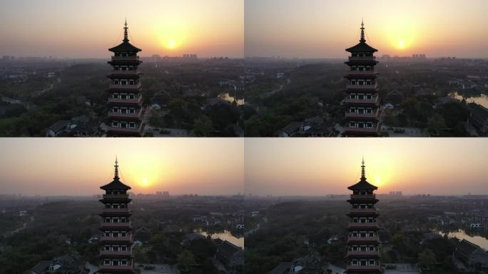 夕阳下扬州大明寺