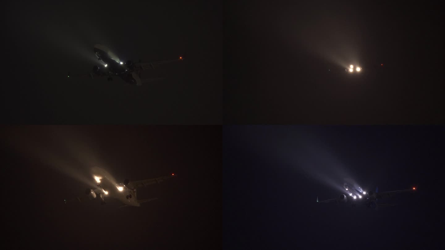 飞机在夜晚起飞