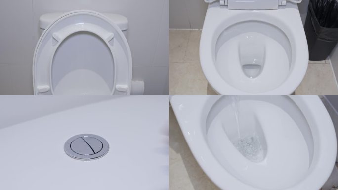 4k洗手间马桶冲厕所冲马桶节水坐便器