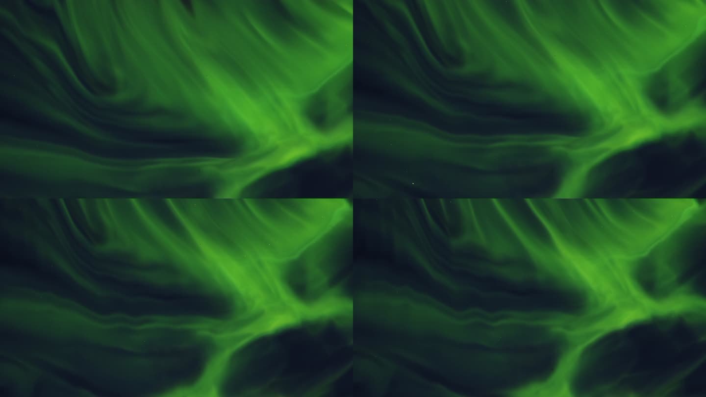 抽象绿色流体运动抽象粒子扭曲动态波浪线条
