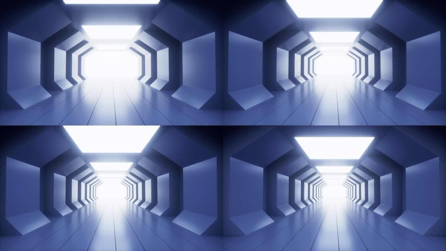 抽象科技感隧道3D渲染