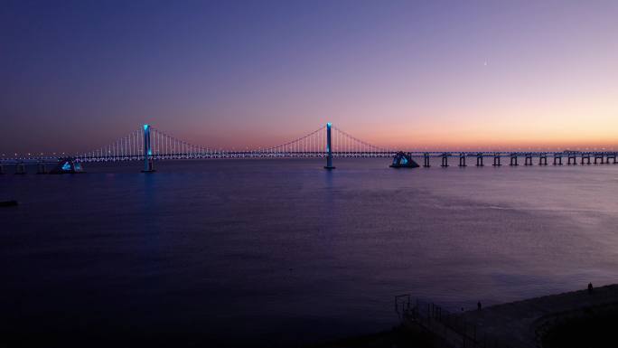 实拍5.4K大连星海公园跨海大桥可商用