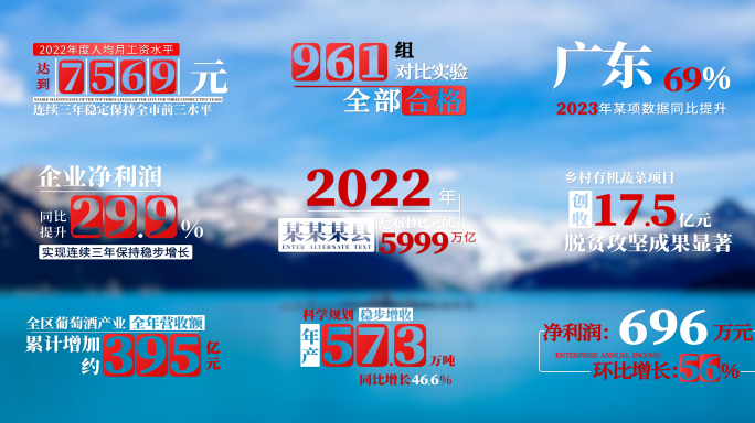 简约汇报数据字幕条