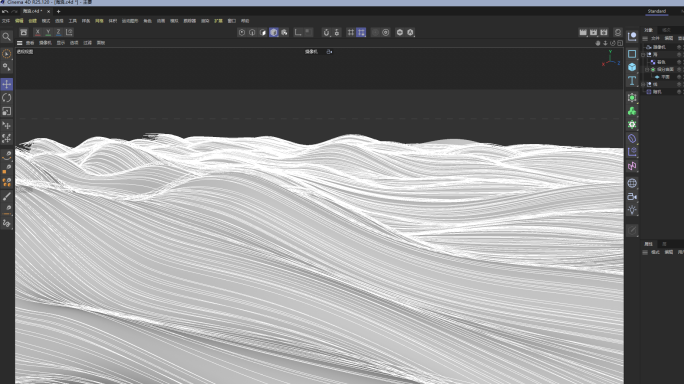 C4D动态抽象线条海浪流体工程