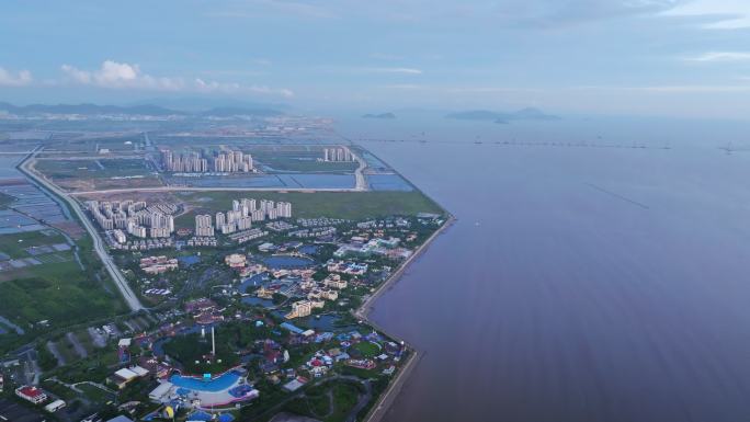 珠海海泉湾旅游度假区游乐园水城航拍4k