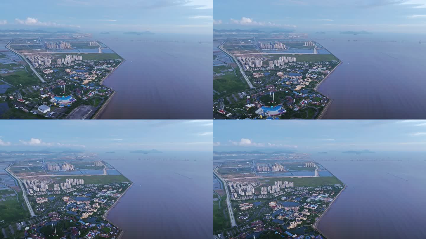 珠海海泉湾旅游度假区游乐园水城航拍4k