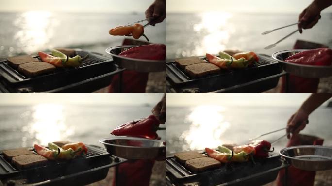 素食烧烤海边烤串食欲