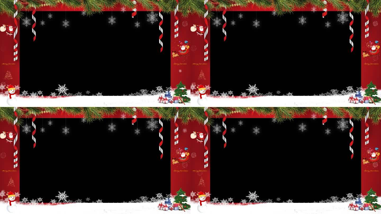 圣诞节视频框横版 透明带通道