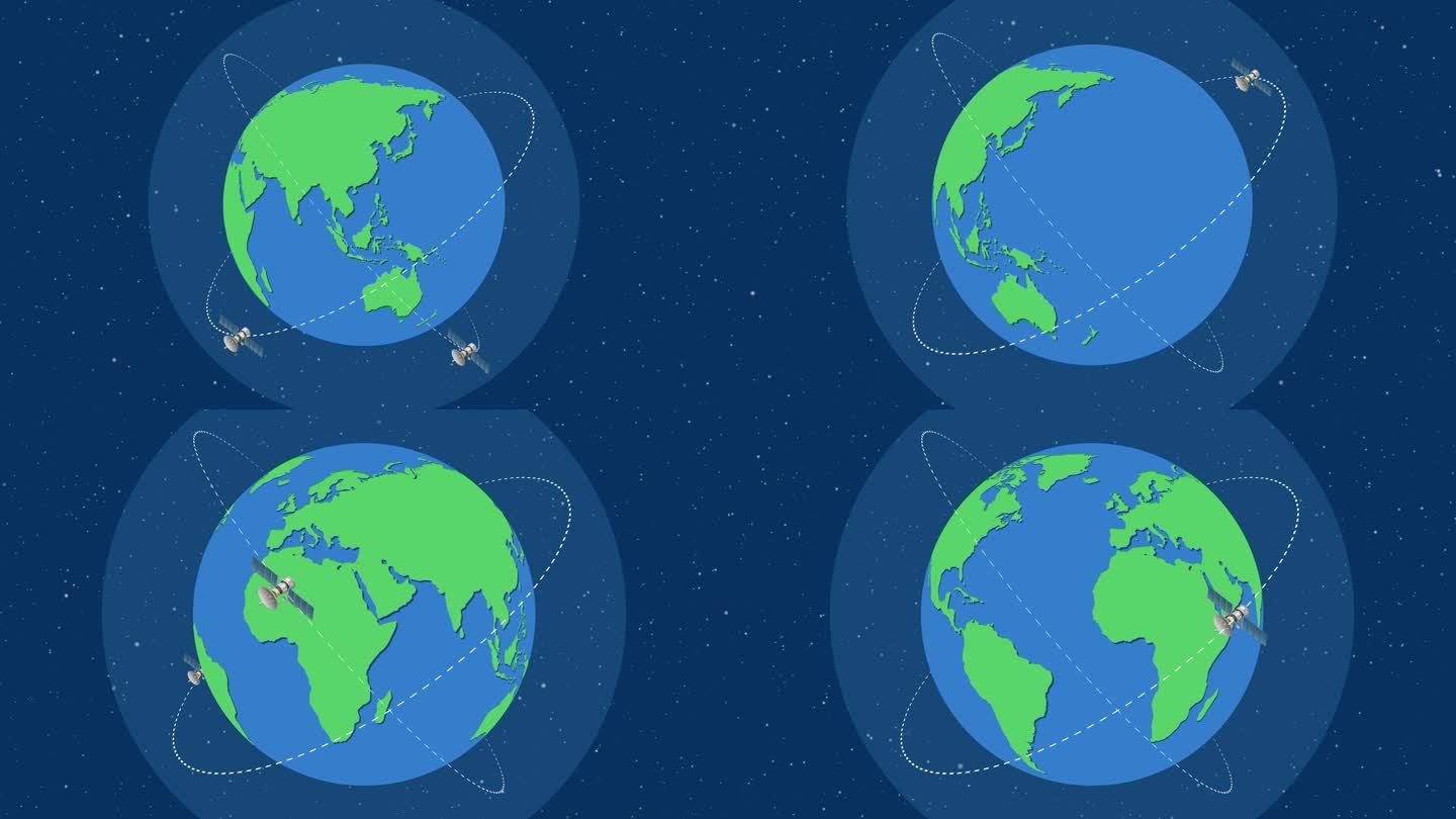 卫星绕地球转-MG动画AE模板