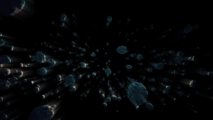 神秘黑暗星球陨石陨落视频素材