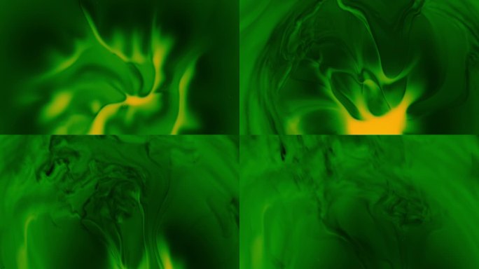 抽象绿色流体运动画画