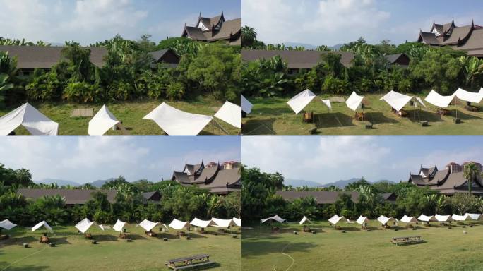 厦门offwork温泉里星空帐篷营地航拍