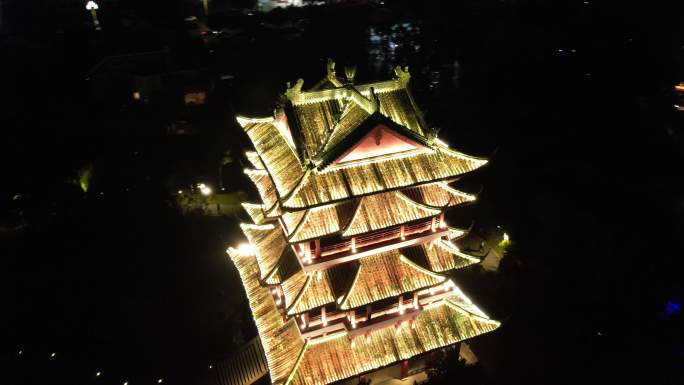 台州玉环公园夜景航拍DJI_0388