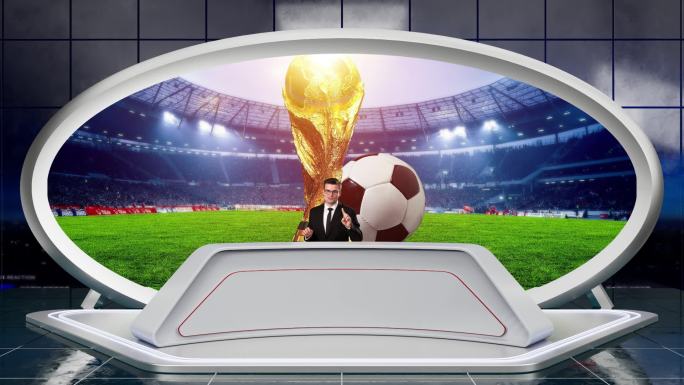 世界杯主题虚拟演播室