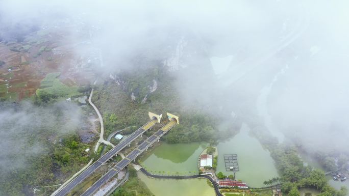 崇靖高速 明仕田园  明仕河 穿云航拍