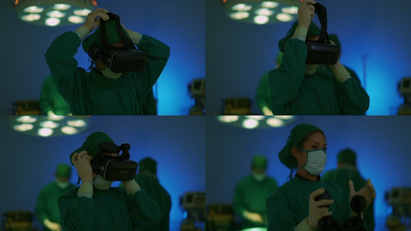 手术室里的亚洲女外科医生画像。