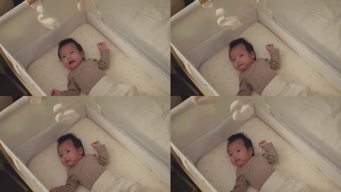 亚洲婴儿睡眠可爱小婴儿哭闹新生儿