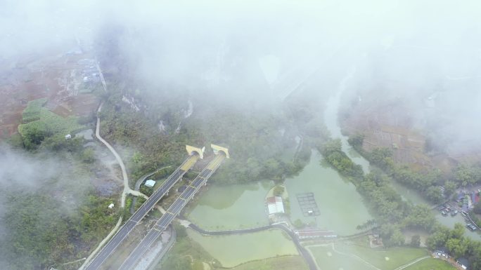 明仕田园 丰收节 水墨山水风光 明仕河