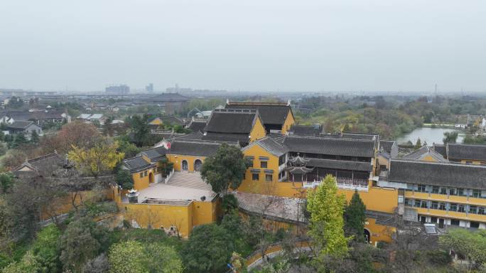 航拍扬州瘦西湖大明寺观音山