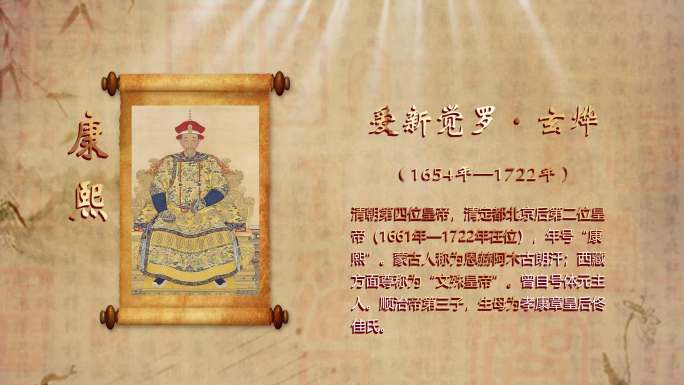 康熙皇帝历史权力人物展示简介