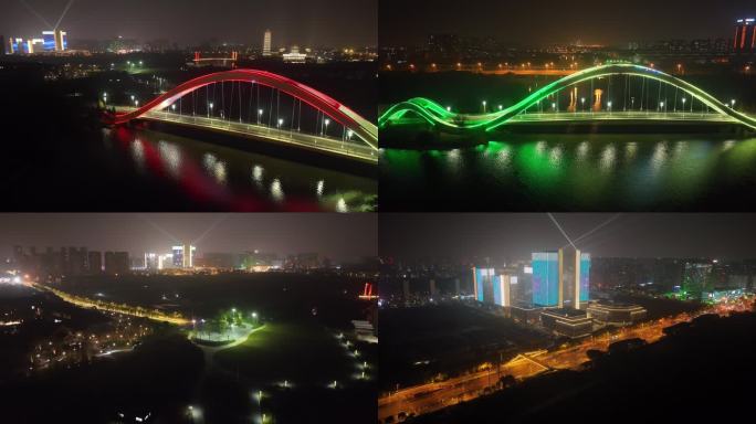 航拍扬州凌波桥夜景（御3哈苏色彩）