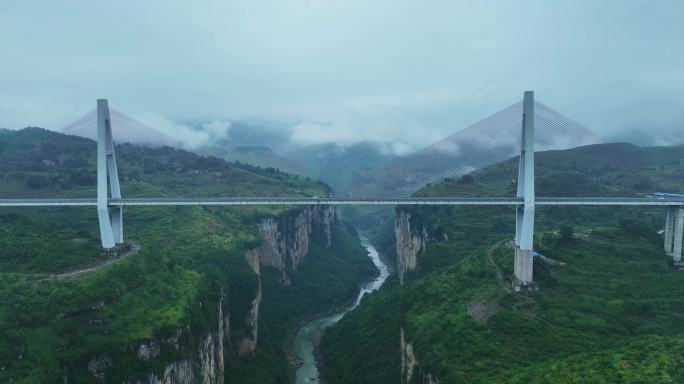 航拍贵州六冲河大桥贵州桥梁云上贵州高桥