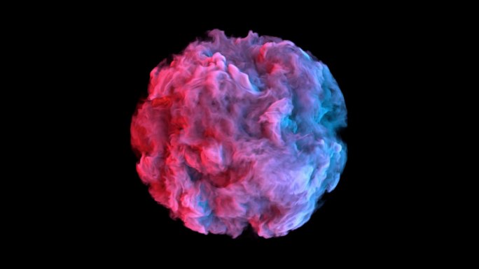 无缝烟球模拟回路三维雾化抽象艺术烟球运动
