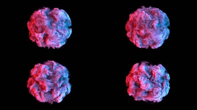 无缝烟球模拟回路三维雾化抽象艺术烟球运动