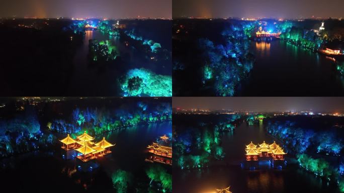 航拍扬州瘦西湖夜景（御3哈苏色彩）