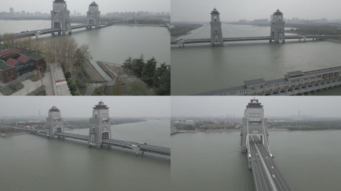航拍扬州万福大桥-log