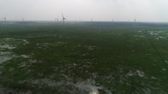 湿地 保护区 风车 航拍 生态