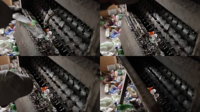 从回收机中清理塑料