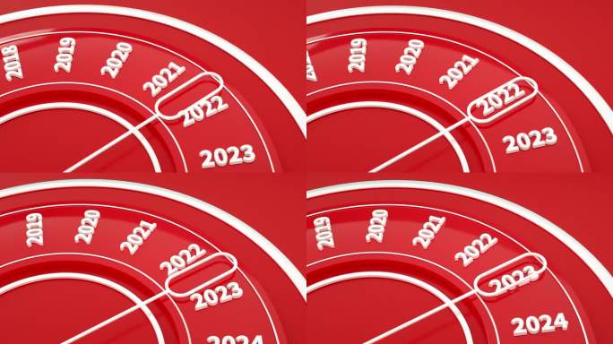 元旦新年兔年2023指针三维时钟3_素材