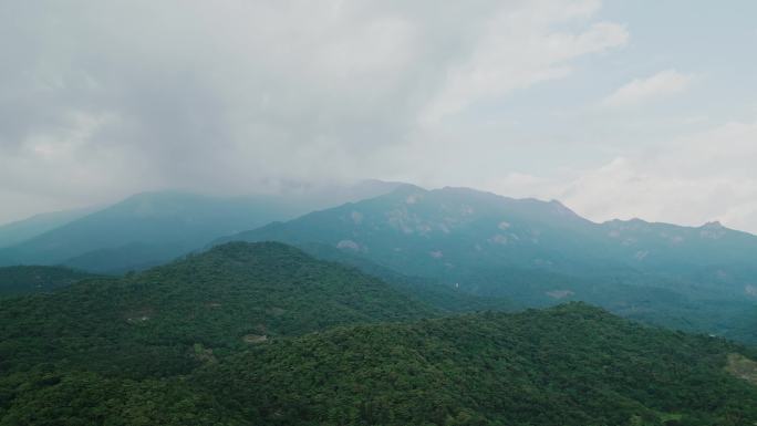 广东罗浮山山峰远景风景无人机航拍高清4K
