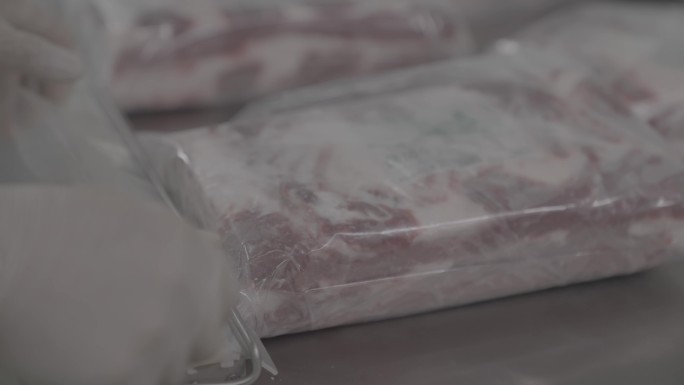 包装好的牛肉 抽真空包装过程LOG模式