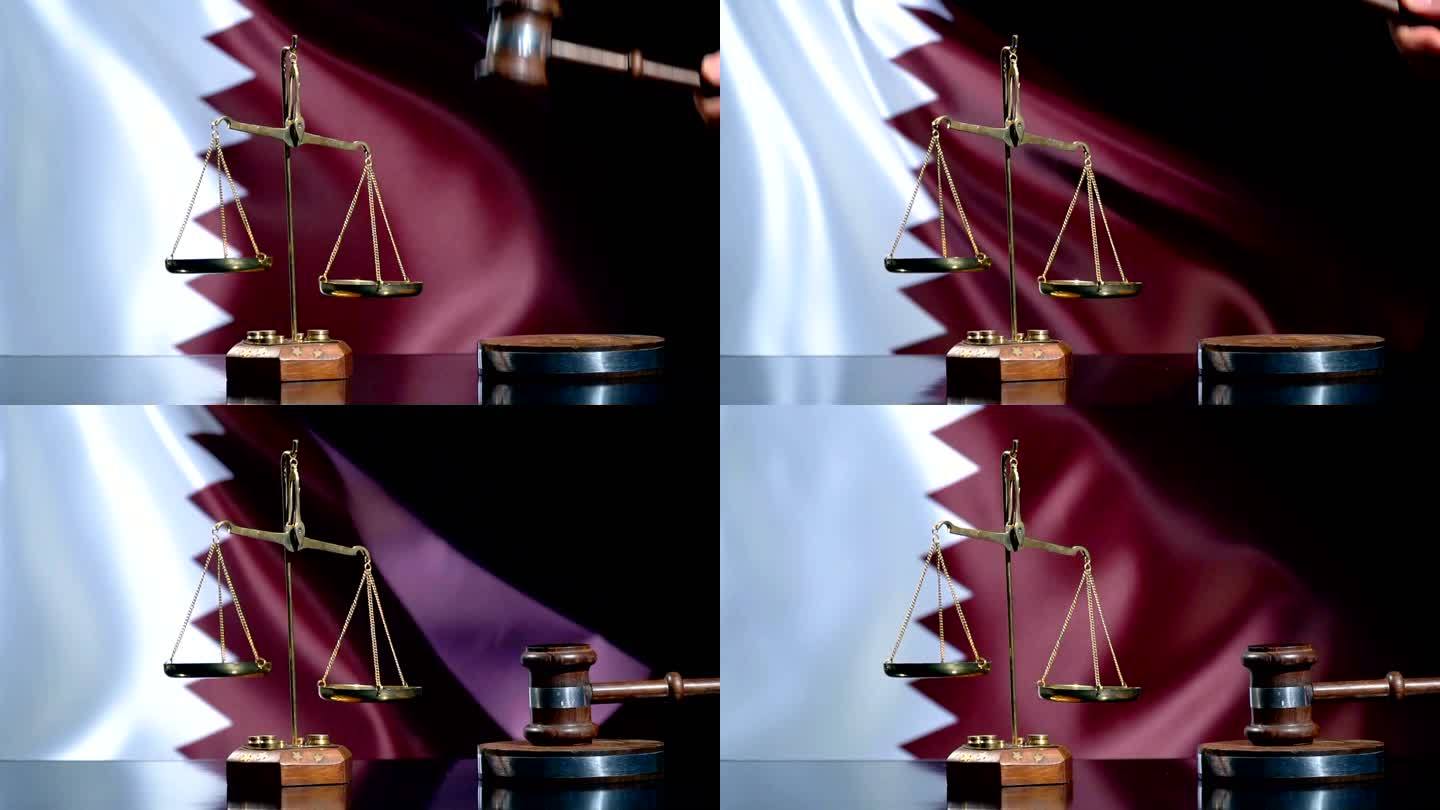 卡塔尔国旗的平衡和加维尔