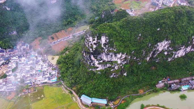 明仕田园 丰收节 水墨山水风光 明仕河