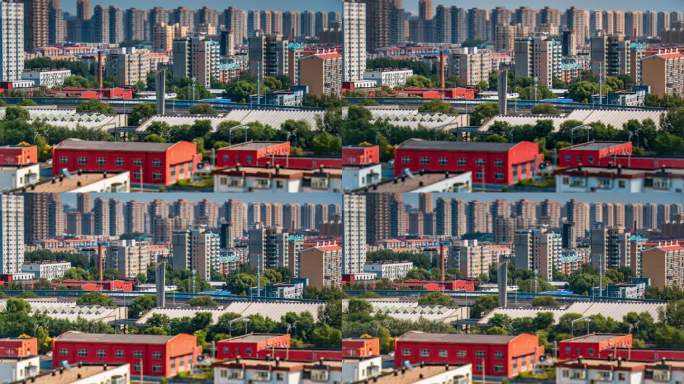 沈阳城市建筑移轴小人国效果延时摄影