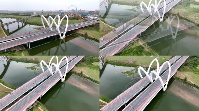 西安西咸新区沣东镐京桥航拍