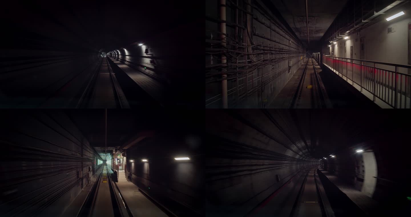 苏州地铁驾驶舱视角4K轨道视频素材