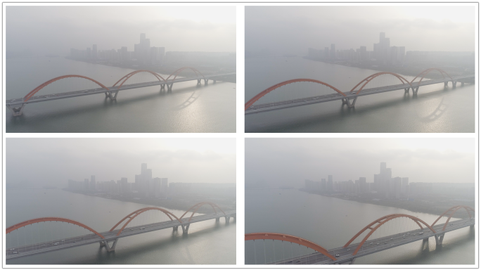 大雾天大桥航拍