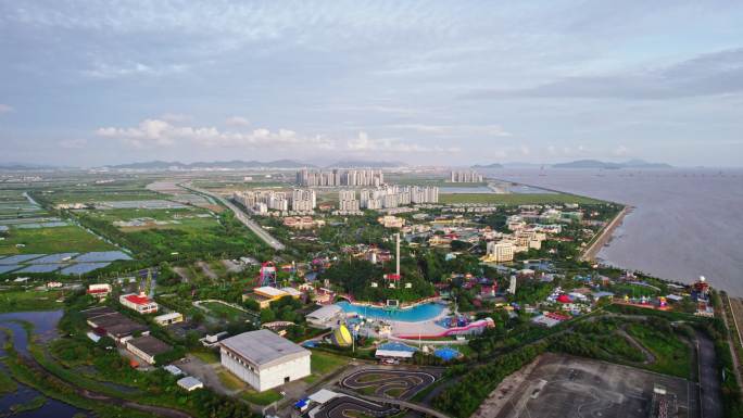 珠海海泉湾旅游游乐园水城航拍4k