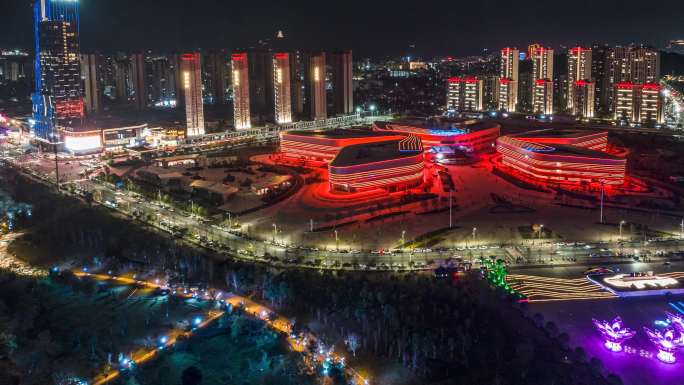 信丰深圳湾夜景航拍延时