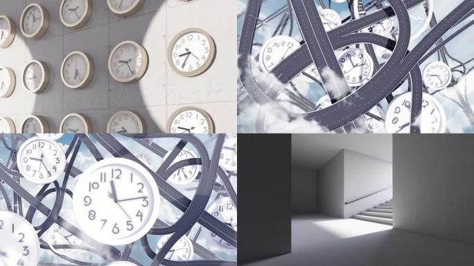 空间光影时间钟表抽象意境时钟商务地产