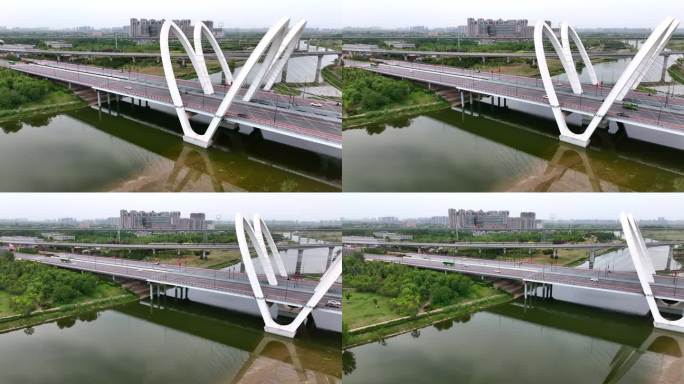 西安西咸新区镐京桥欢乐谷航拍